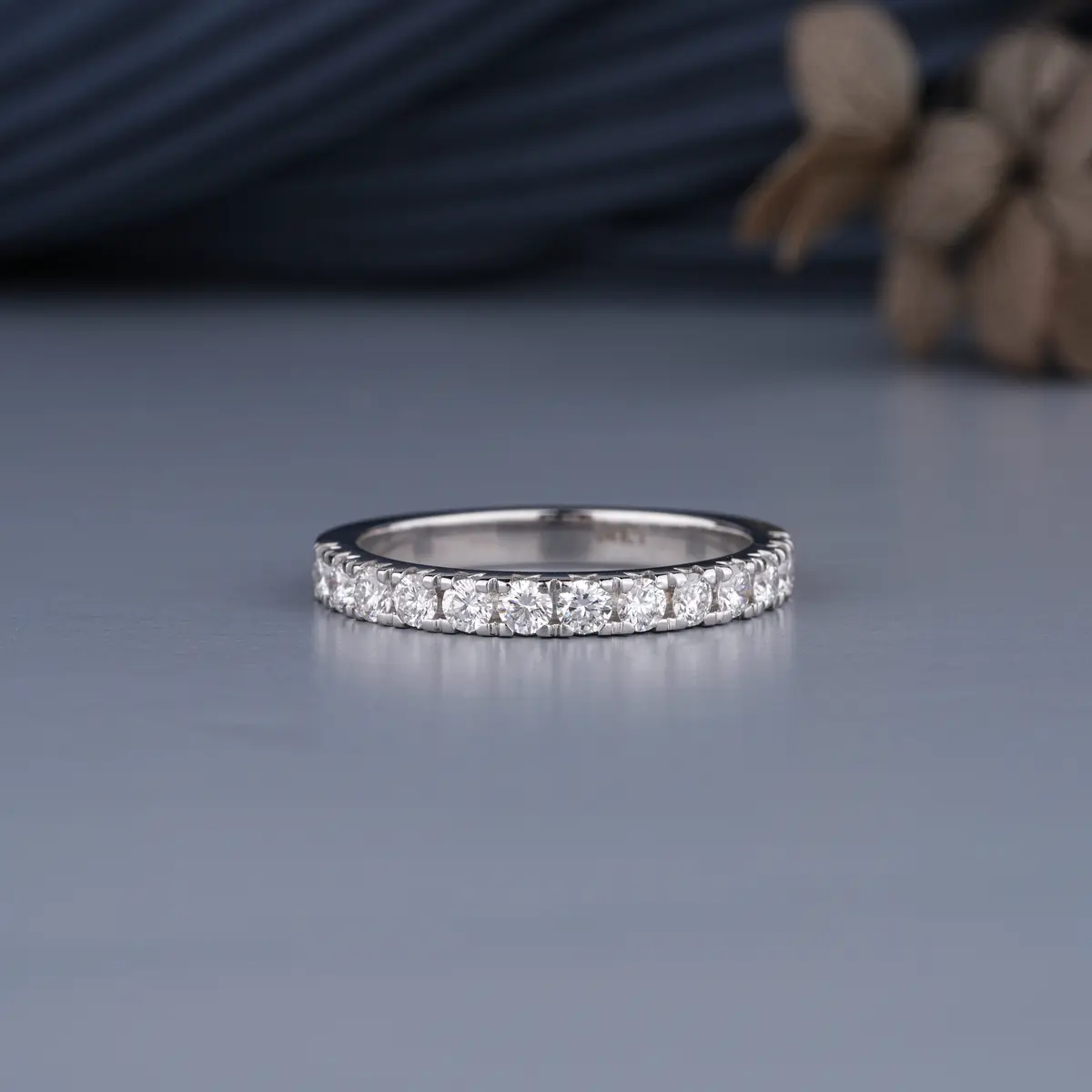 Round Diamond Half Eternity Band 